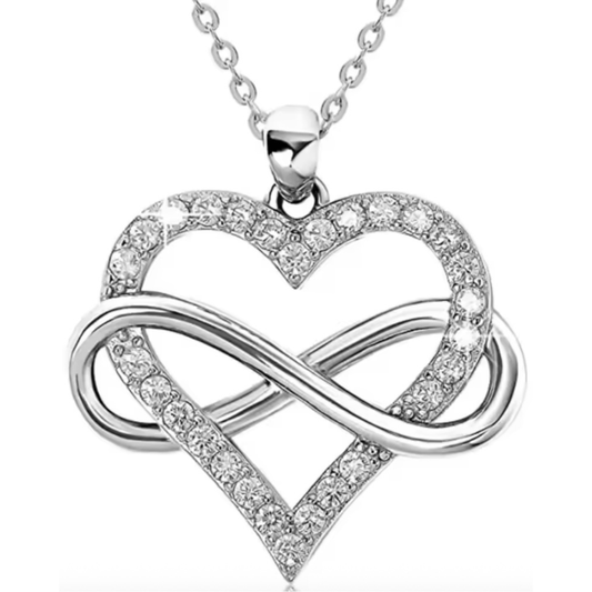 Eternal Love 14k White Fold Necklace